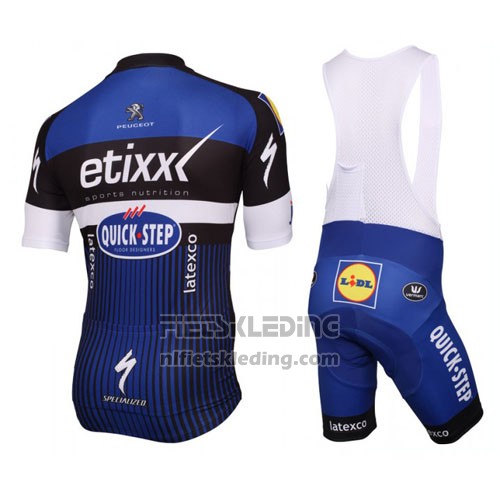 2016 Fietskleding Etixx Quick Step Wit en Blauw Korte Mouwen en Koersbroek